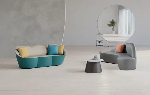 LOBBY, sedací souprava, ekologická kůže šedá